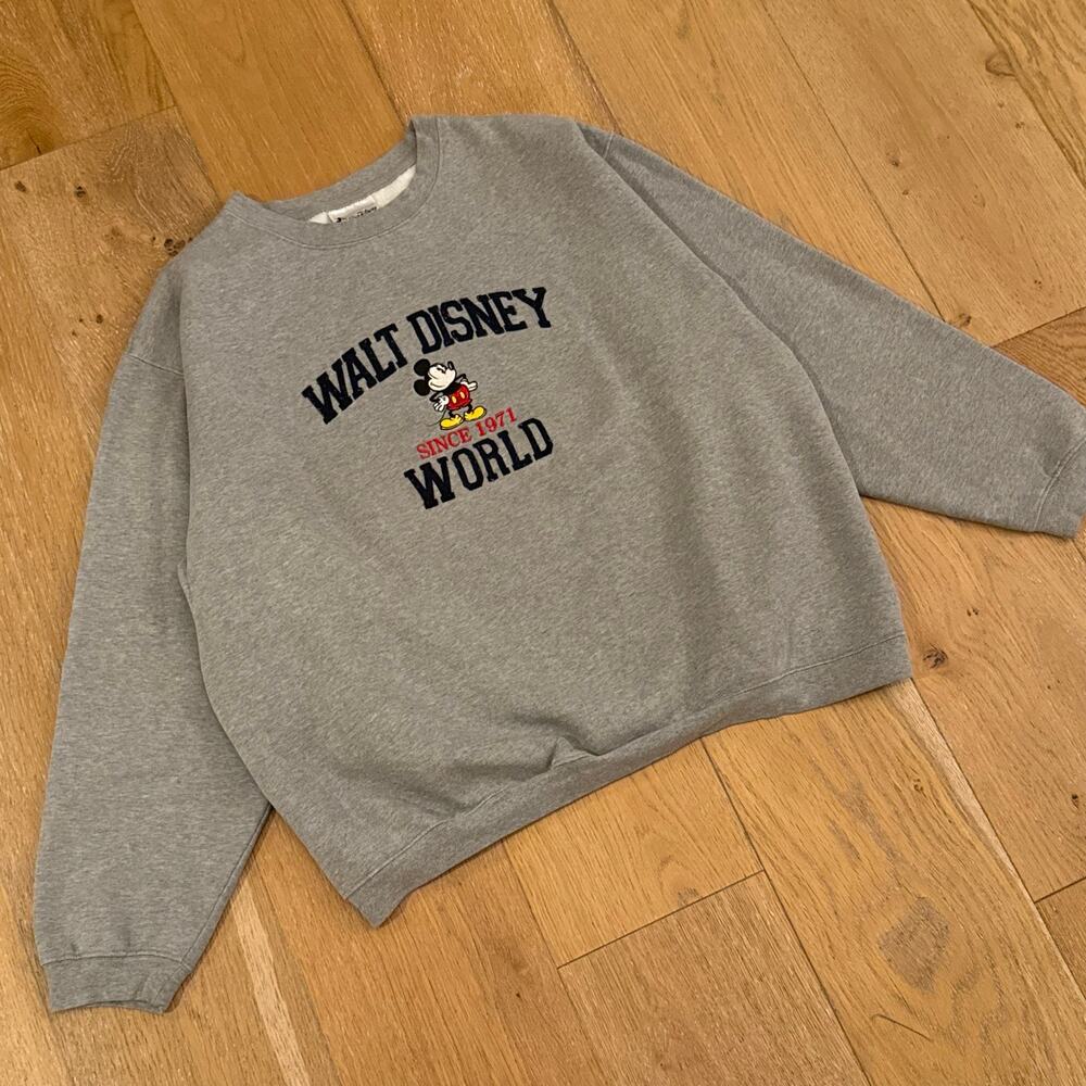 Vintage Disney Mickey Mouse Grey Hoodie – Size L